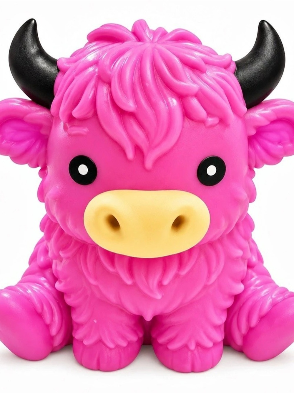 Toymendous Squeezy Highland Cow Squishy Toy - Pink NWT